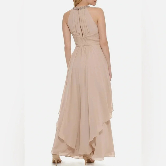 NWT Eliza J Halter Neck Sleeveless Chiffon Gown Dress Size 10 - Picture 11 of 11